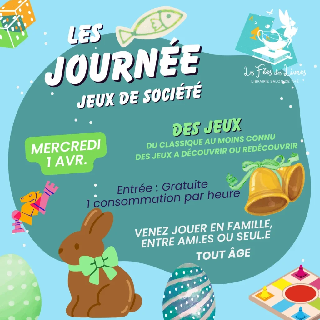 Journée jeux de société à la Librairie salon de thé Les Fées des Livres à Nègrepelisse